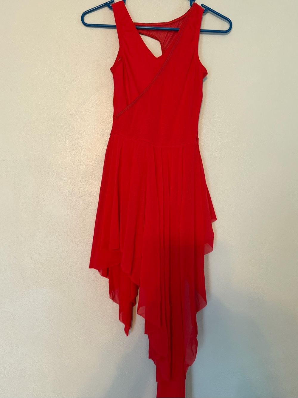balera Bright Red Asymmetrical Dance Dress